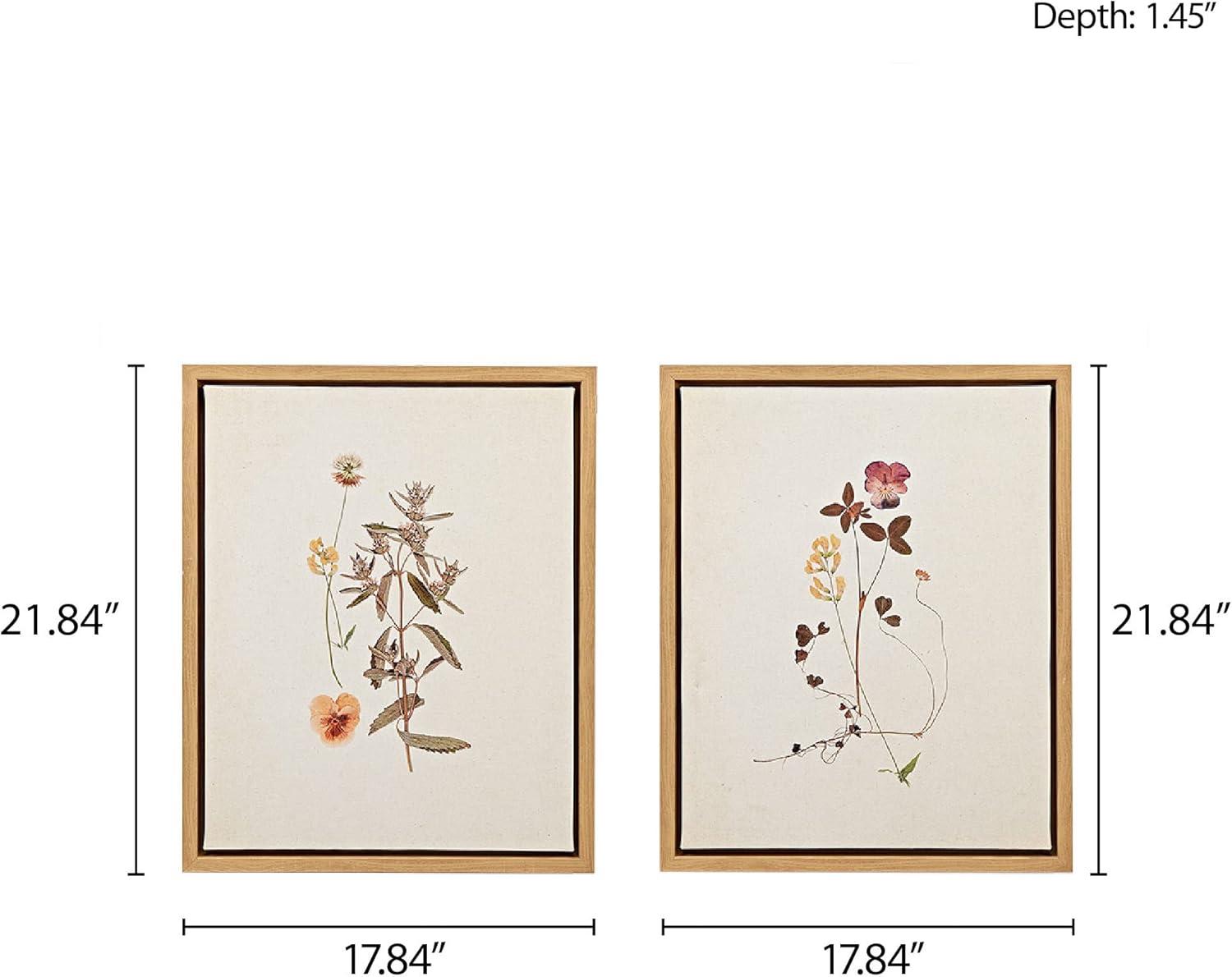 Martha Stewart French Herbarium 2-piece Framed Canvas Wall Art Set