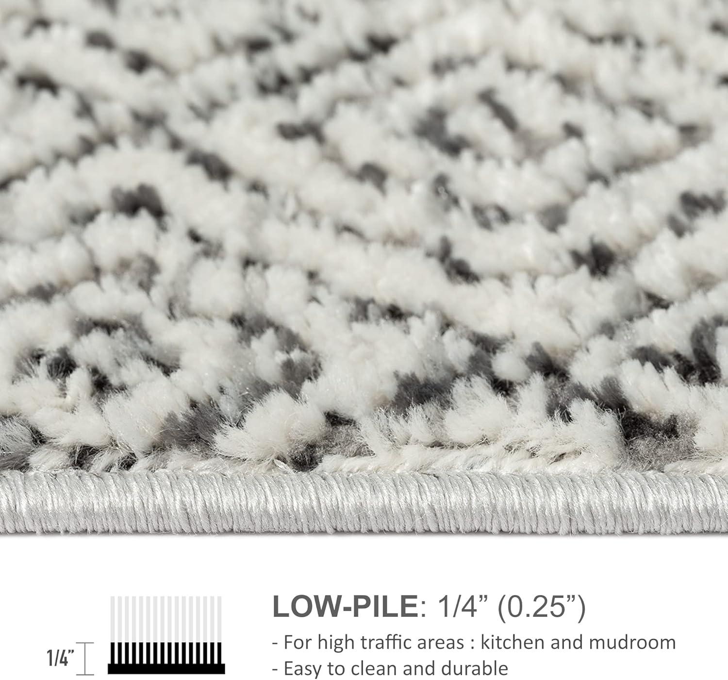 Madison Park Kenzie Woven Turkish Area Rugs for Living Room, Indoor Dinig Accent Modern Home Décor, Ultra Soft Floor Carpets for Bedroom, 3'W x 5'L Grey/Cream