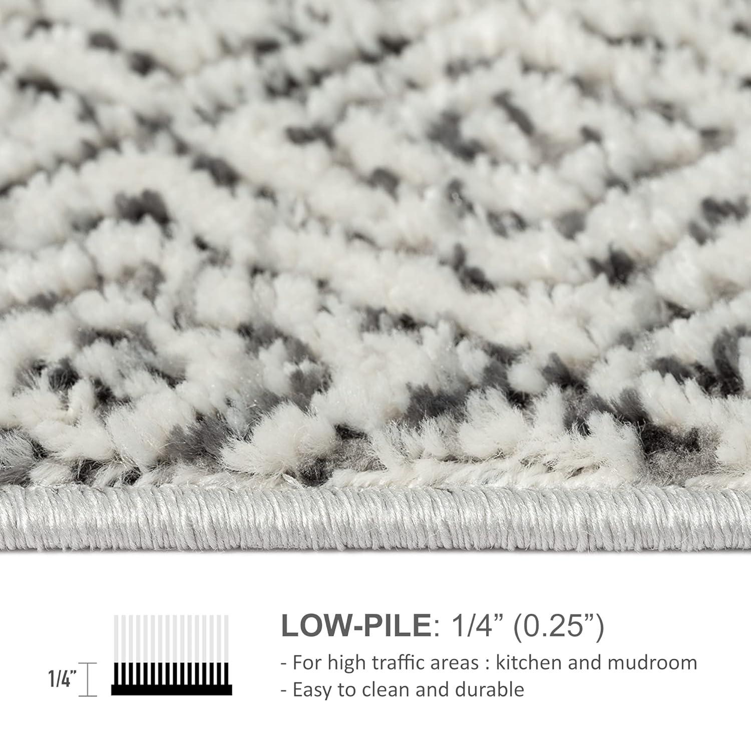 Madison Park Kenzie Woven Turkish Area Rugs for Living Room, Indoor Dinig Accent Modern Home Décor, Ultra Soft Floor Carpets for Bedroom, 3'W x 5'L Grey/Cream