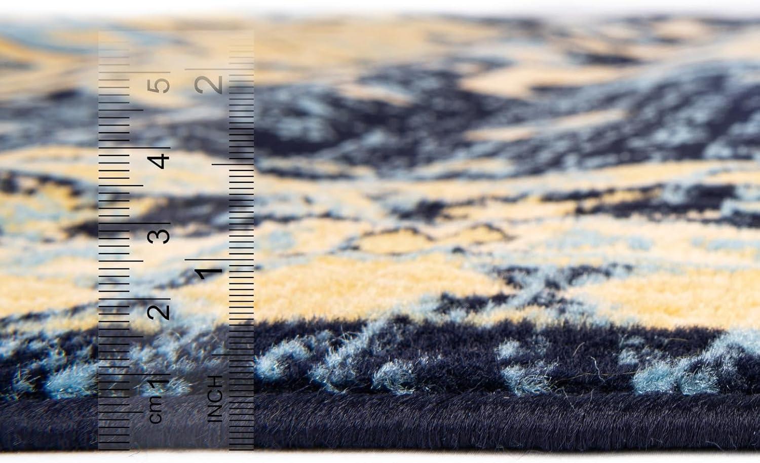 Unique Loom 7' 1 x 10' 0 Navy Blue Taftan Oasis Area Rug