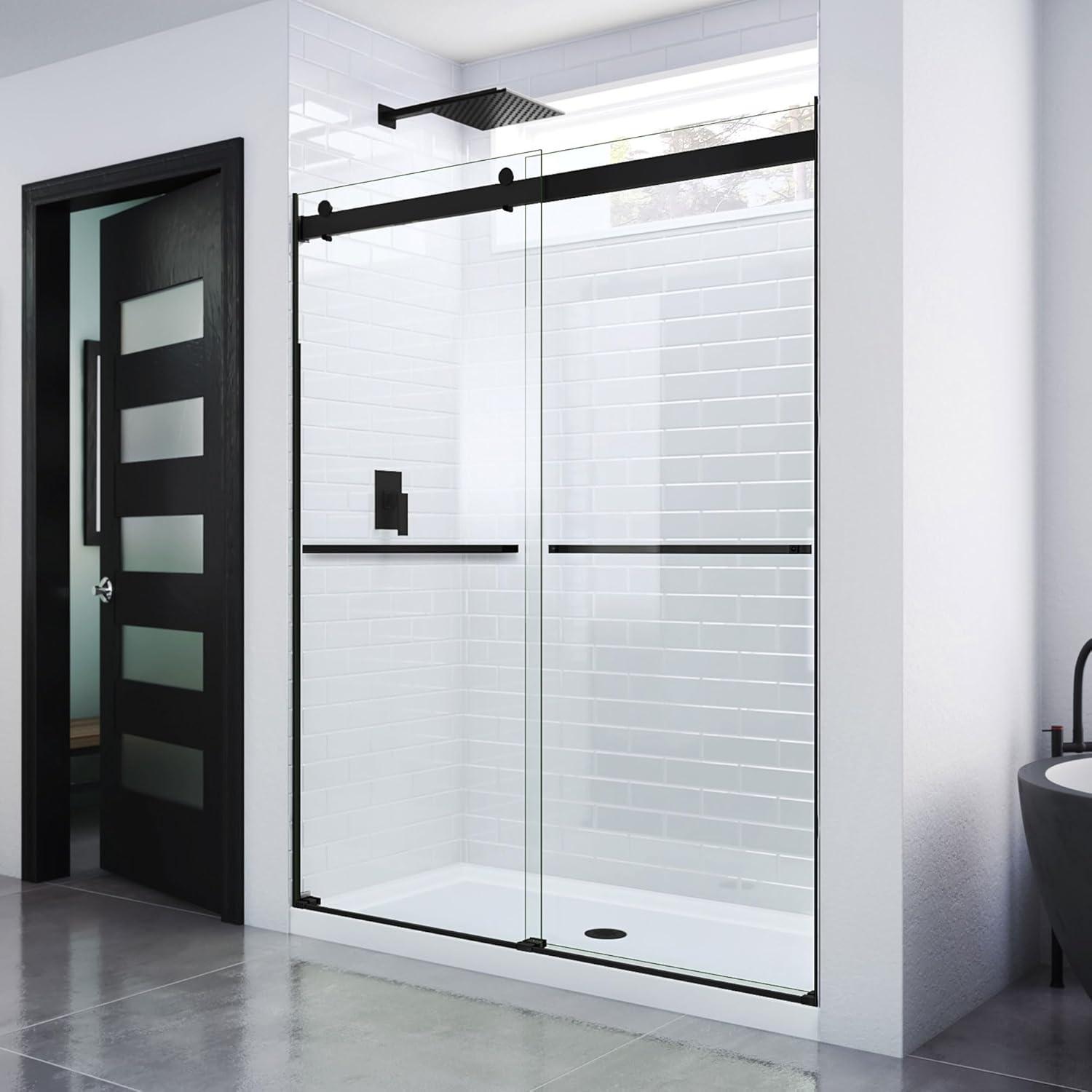 DreamLine 44" - 48" W 76" H Reversible Semi-Frameless Shower Door with ClearMax Technology SHDR-6348760-09