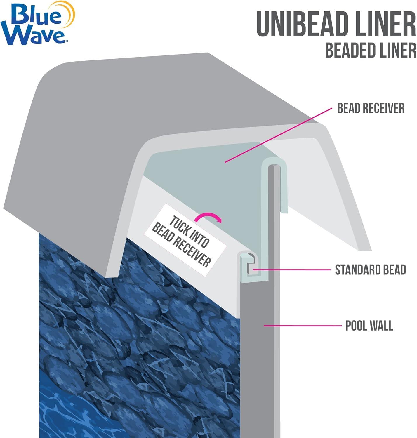 Pebble Cove 18 ft Round Blue Vinyl Pool Liner