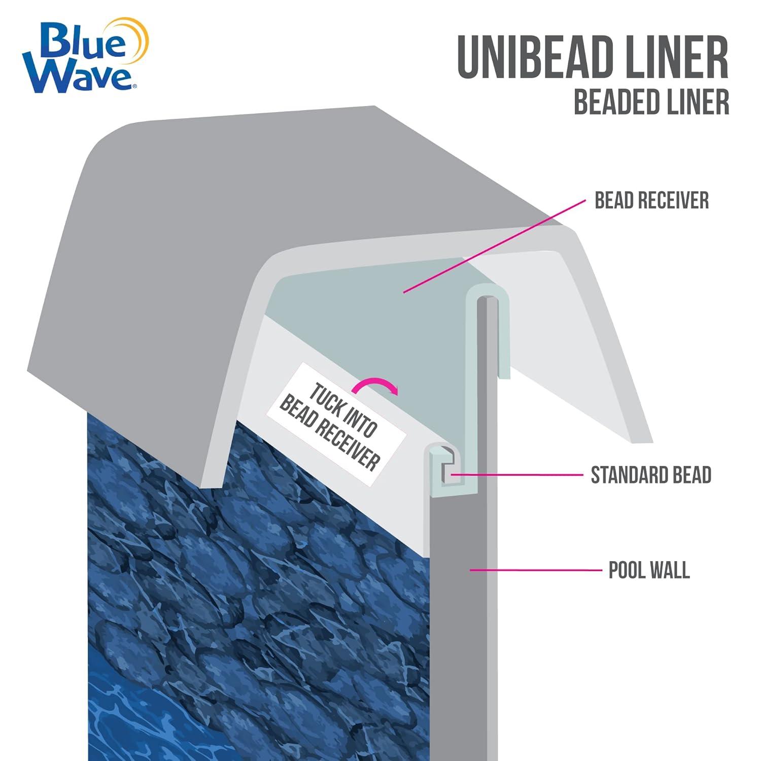 Pebble Cove 18 ft Round Blue Vinyl Pool Liner