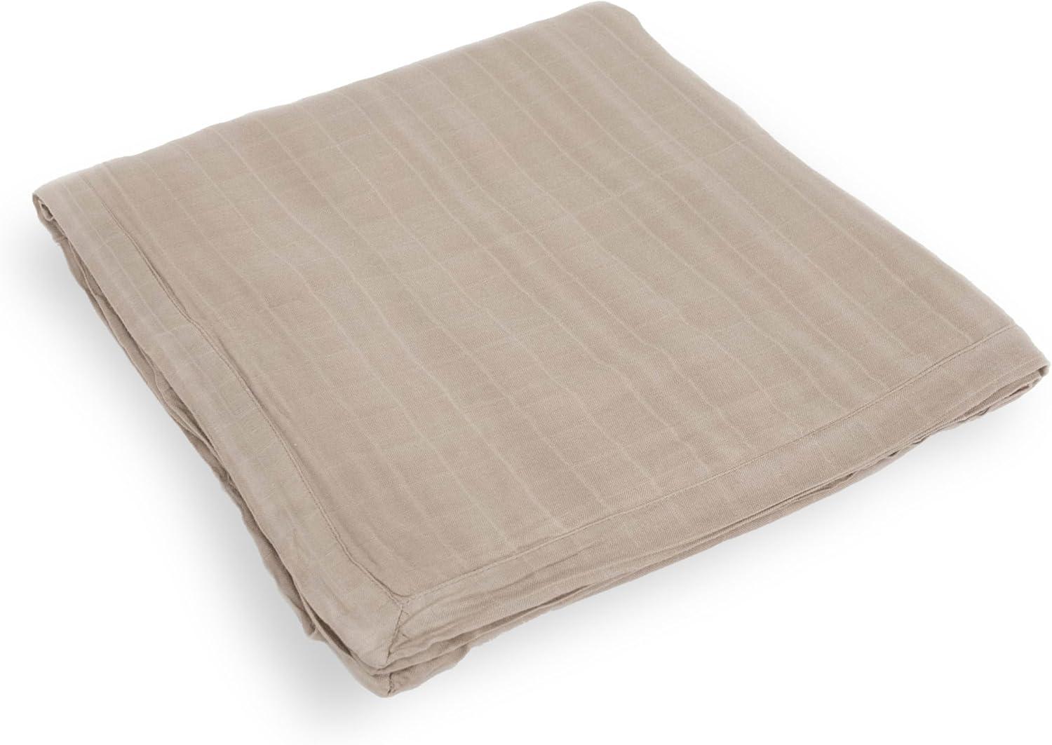 Oatmeal Cotton Muslin Baby Throw Blanket, Machine Washable