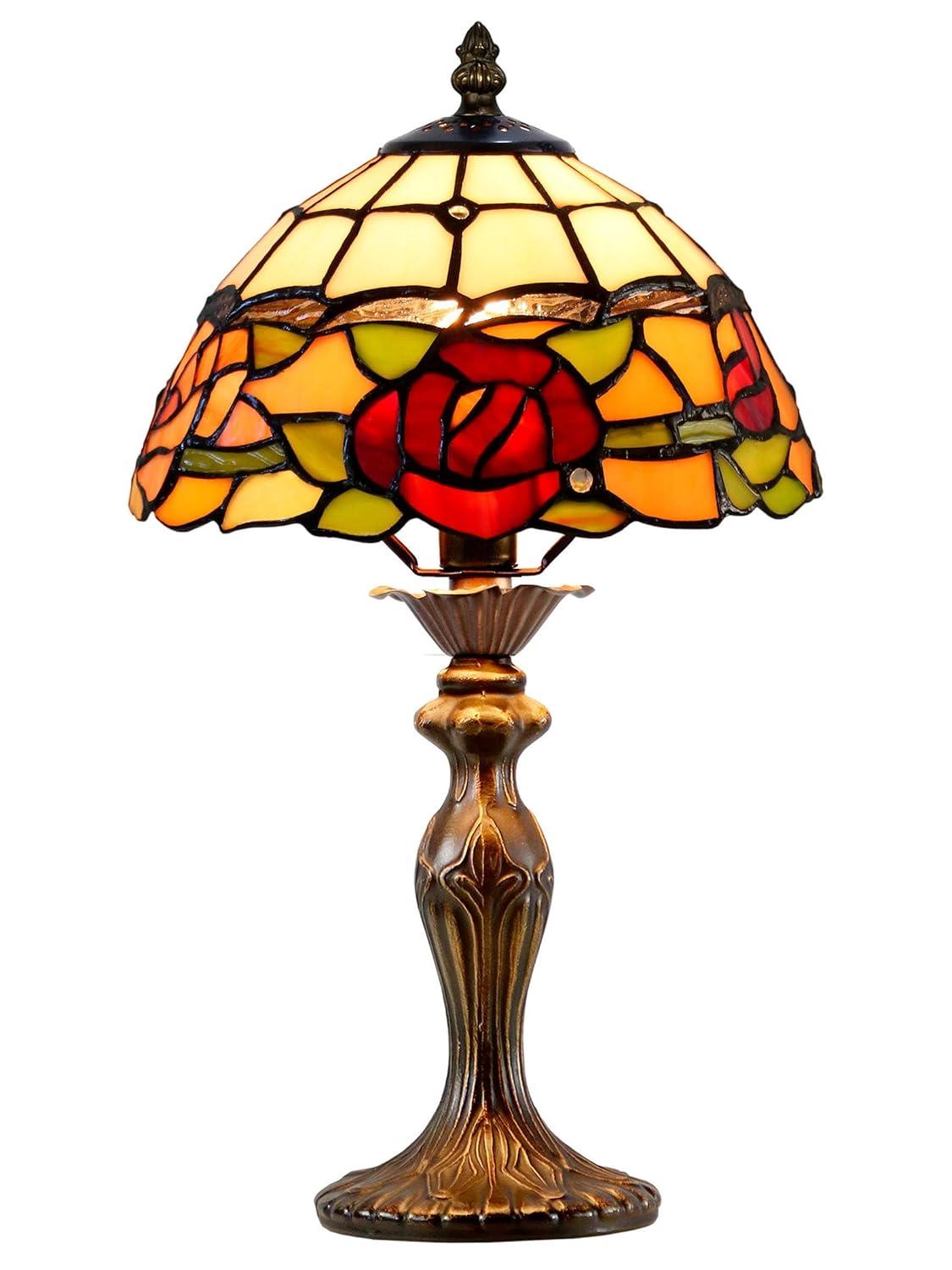 Dale Tiffany Innsdale Rose 15.25" Tall Handmade Tiffany Accent Lamp