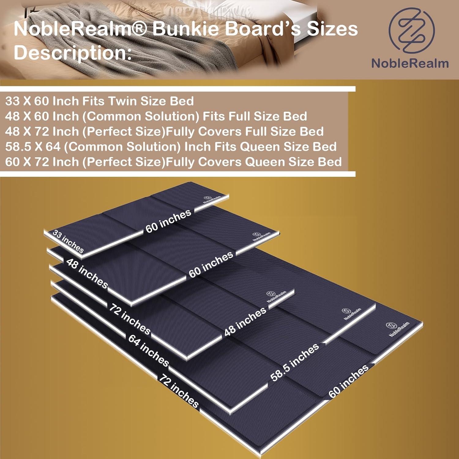 NobleRealm® Bunkie Board | Bed Boards for Under | Full Bed Support Board for Full Size Bed | Slats for Under Mattress Support | Easy Setup (46'x 76' Full Covered Full Size)