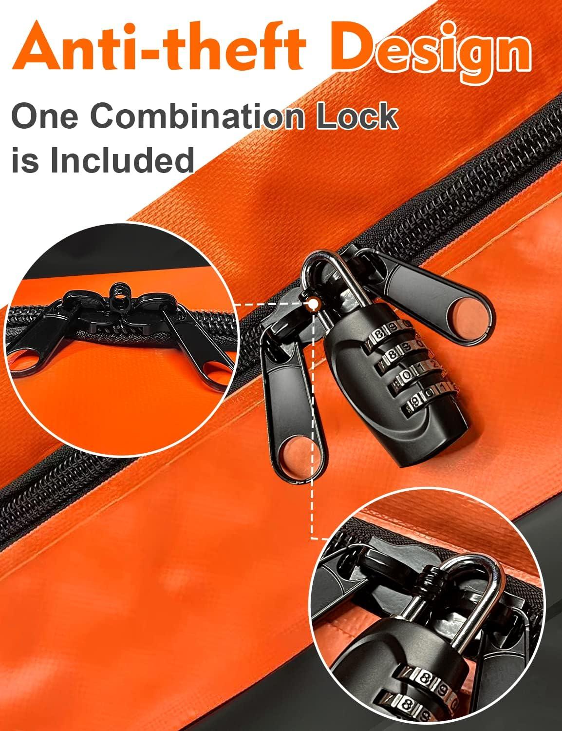 Large Black and Orange Waterproof Rooftop Cargo Carrier Bag