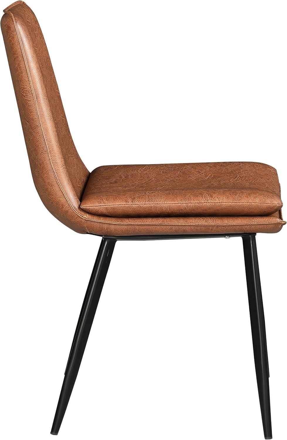 Coaster Ortega Faux Leather Padded Seat Dining Side Chair Coffee