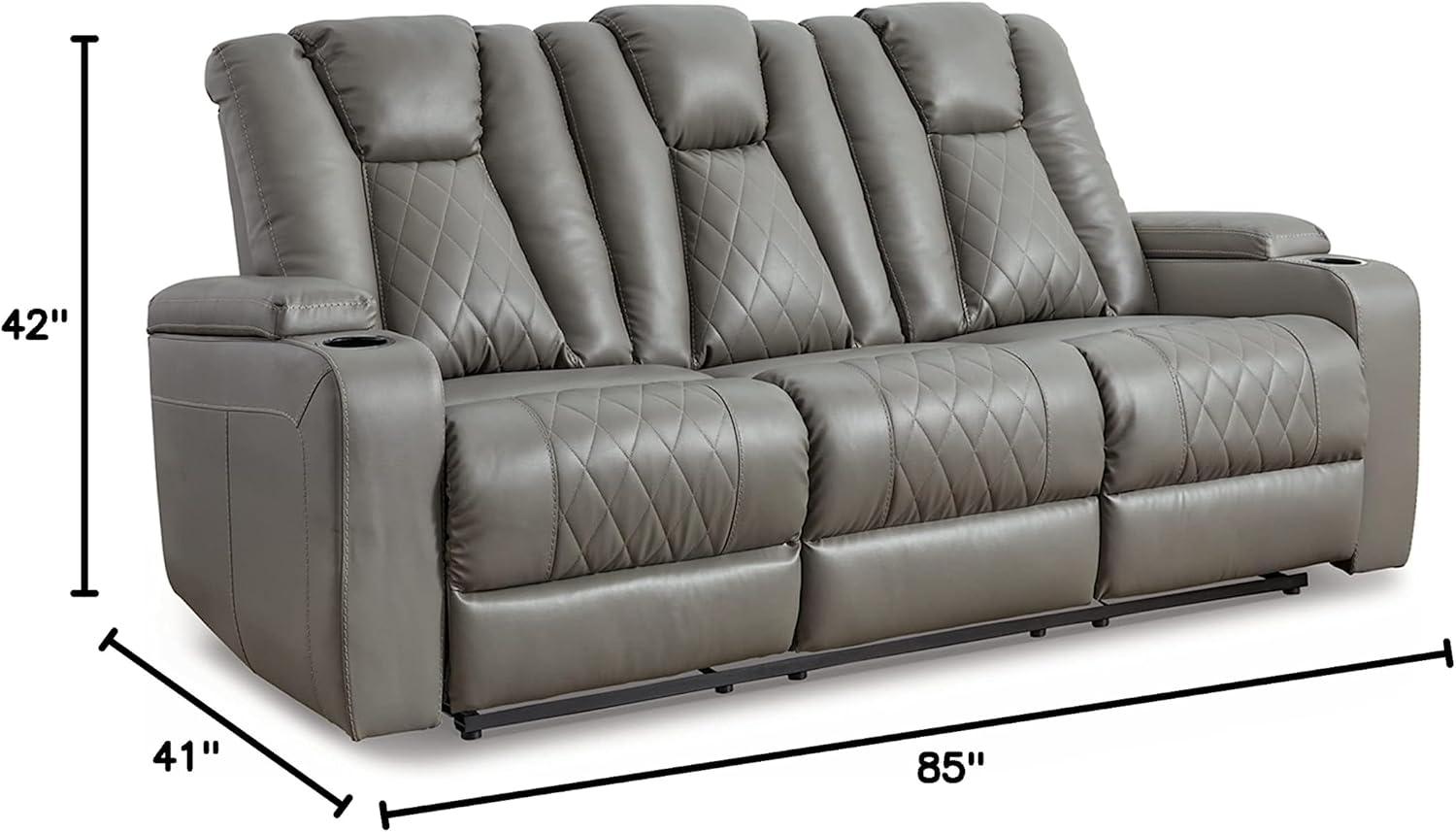 Mancin 85" Faux Leather Square Arm Reclining Sofa