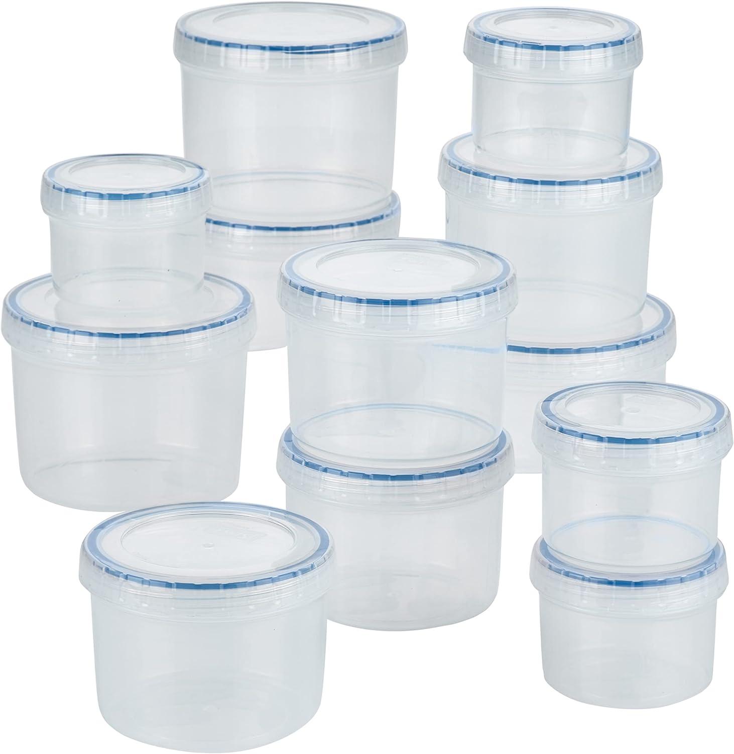 Clear Twist Lock 12-Piece BPA-Free Plastic Food Storage Set
