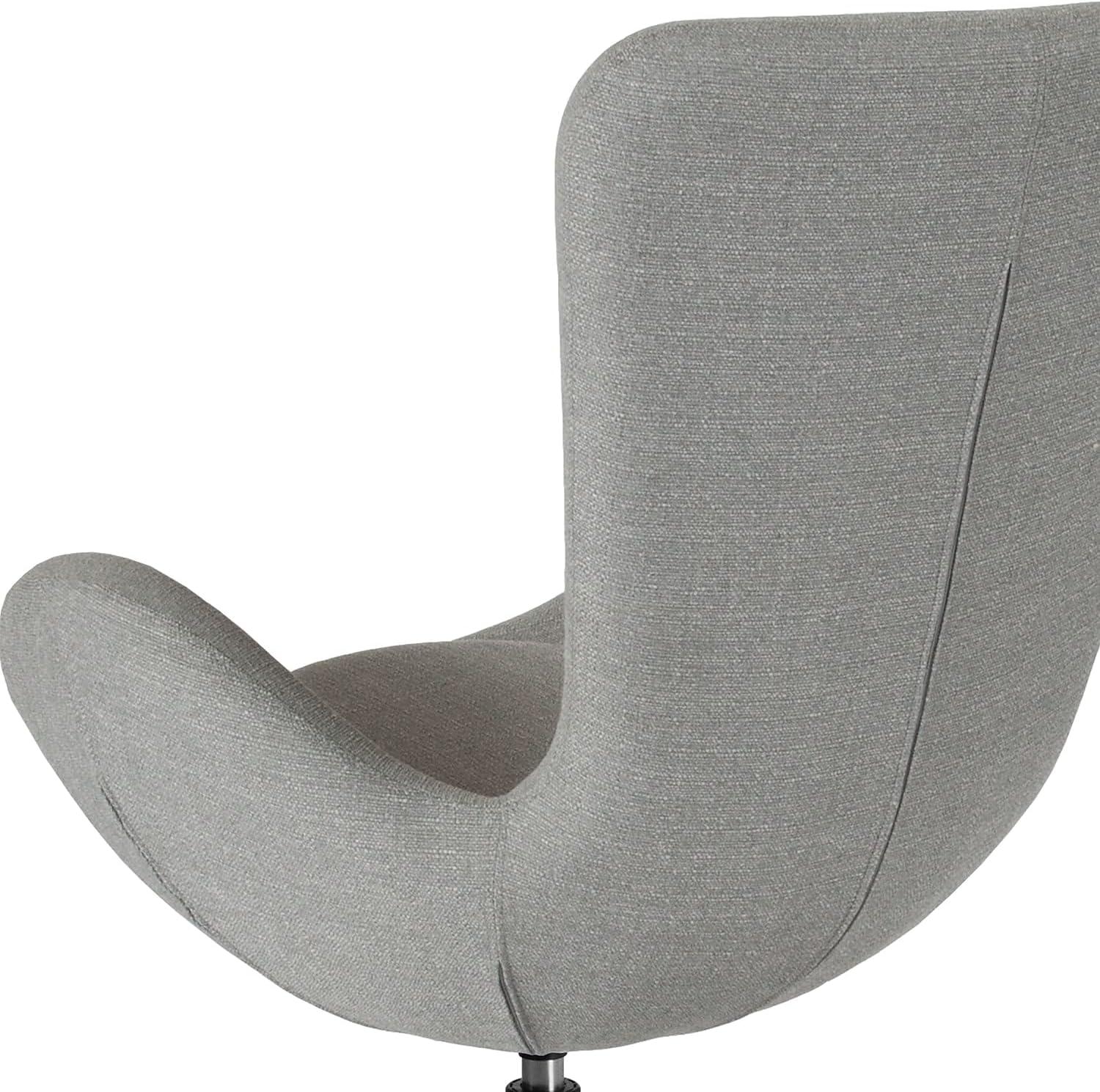 Flash Furniture Egg Series Light Gray Fabric Side Reception Chair