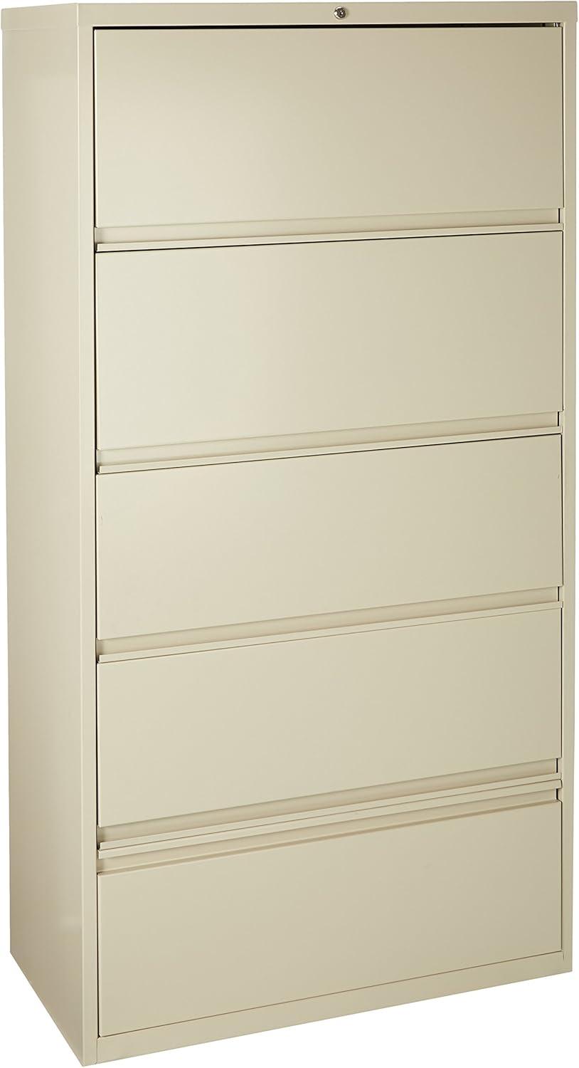 Putty 5-Drawer Lockable Steel Lateral Filing Cabinet