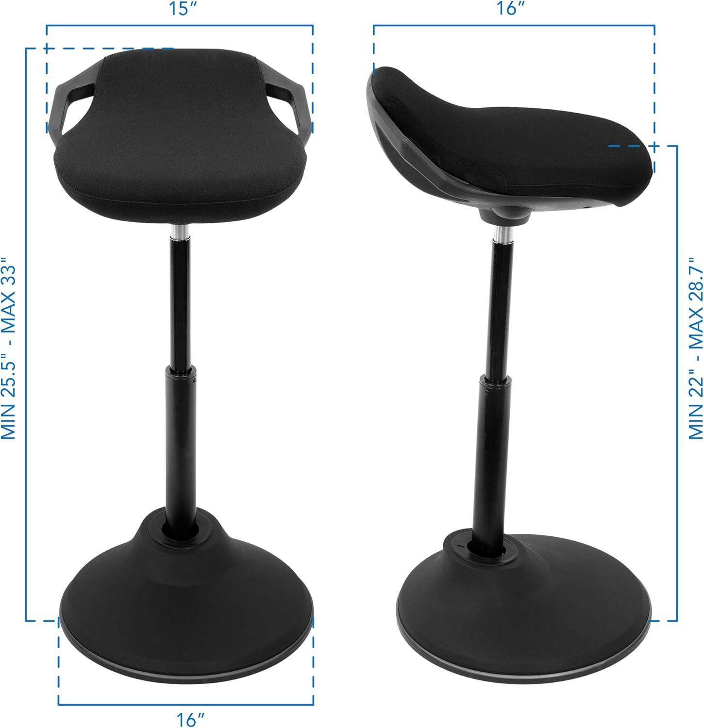 Mount-It! Height Adjustable Ergonomic Sit Stand Stool, Leaning Chair for Standing Desk, 360 Degree