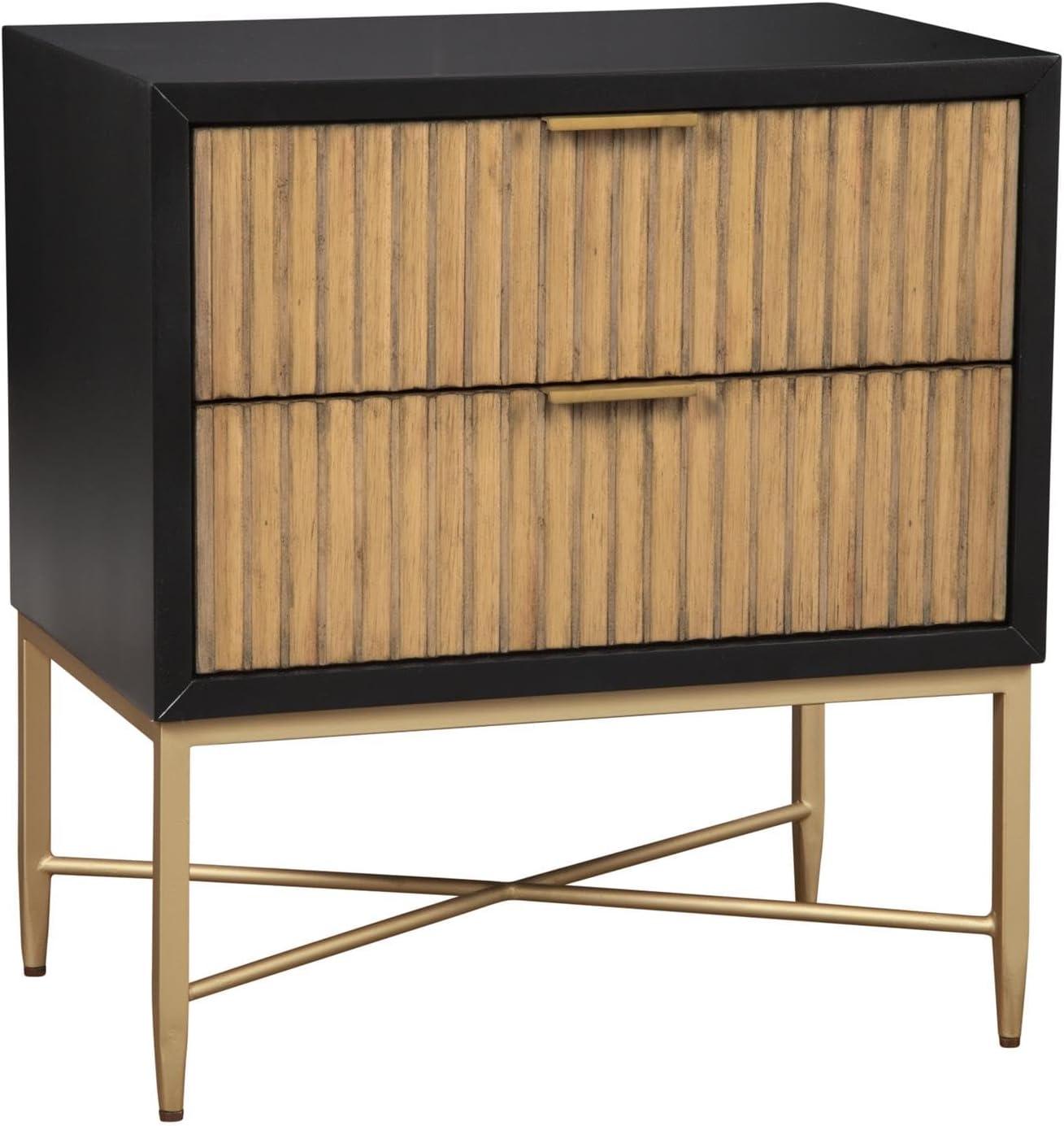 Origins by Alpine Larsen 2 Drawer Nightstand in Black