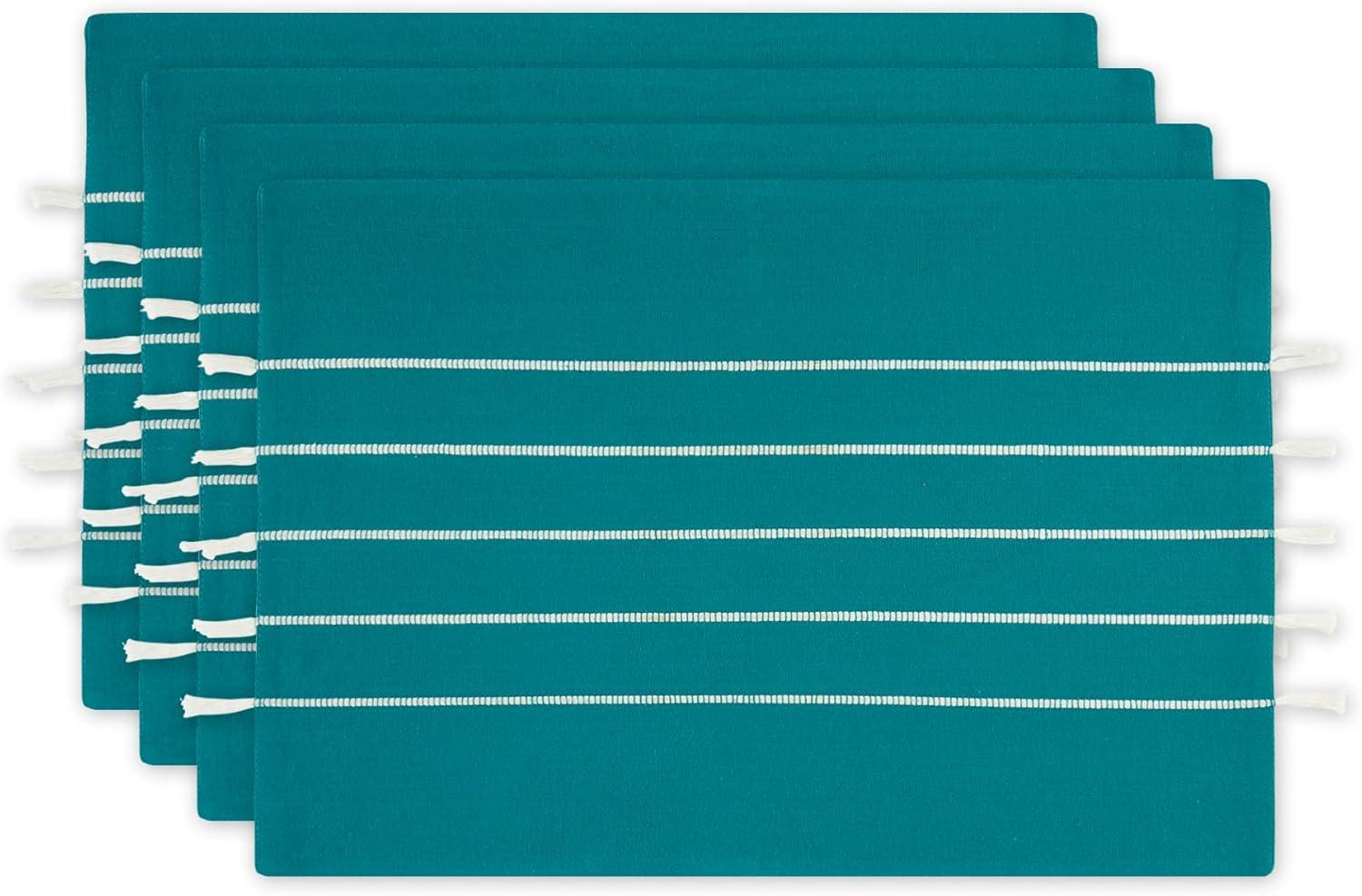 Teal Stripe Tassel Placemat (Set of 4)