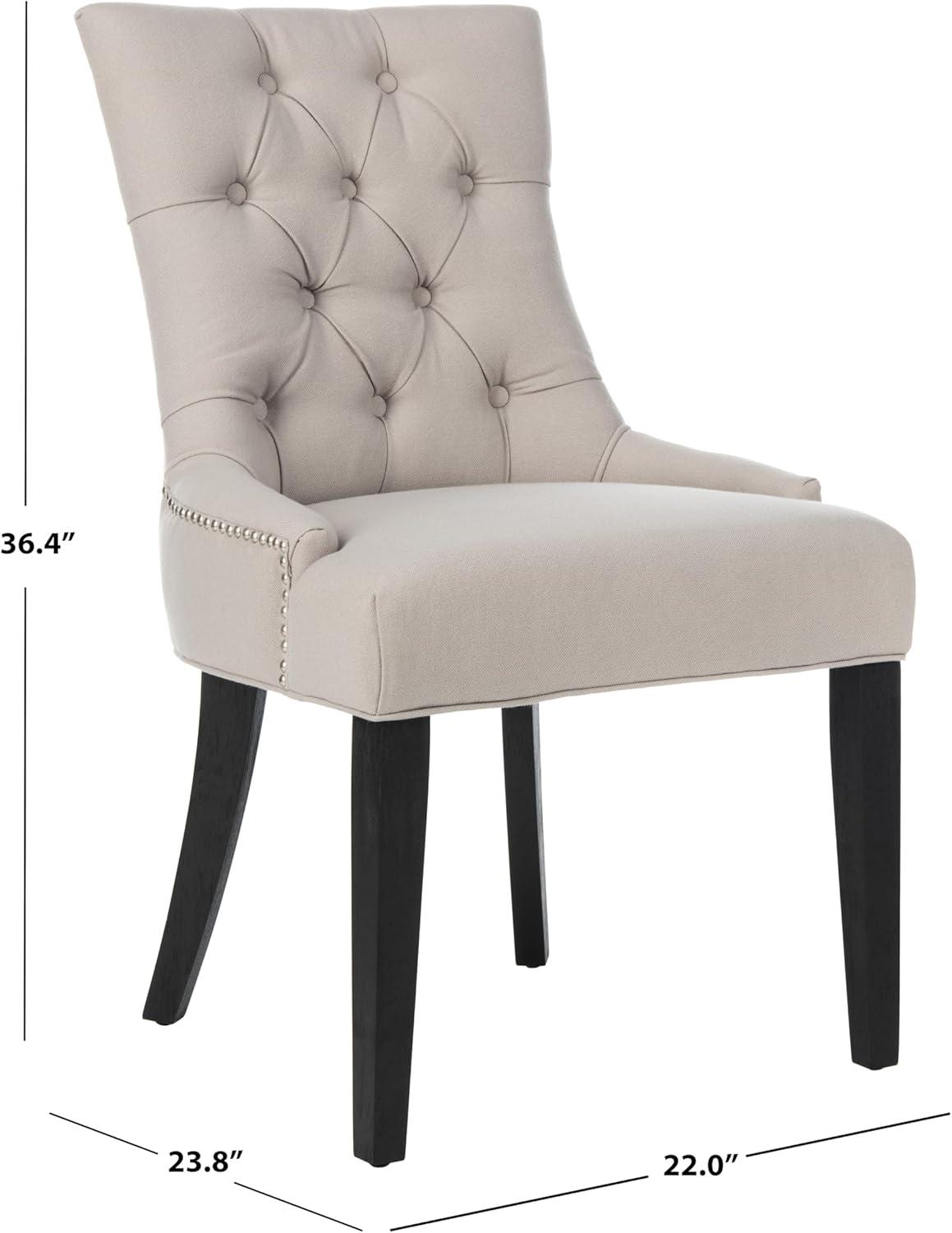 Abby 19" H Tufted Dining Chair With Nail Head Trim (Set of 2) - MCR4701 - Taupe - Safavieh Couture