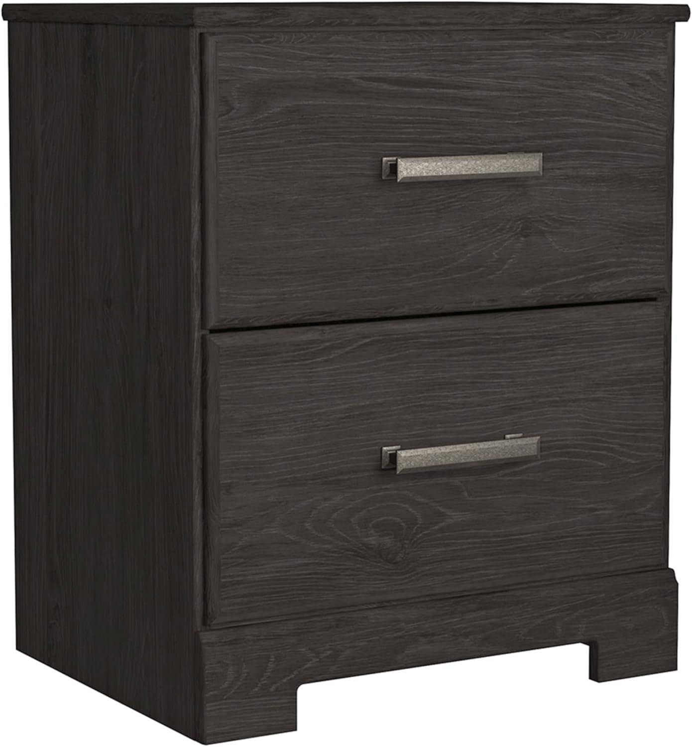 Signature Design by Ashley Casual Belachime 2 Drawer Nightstand, Black