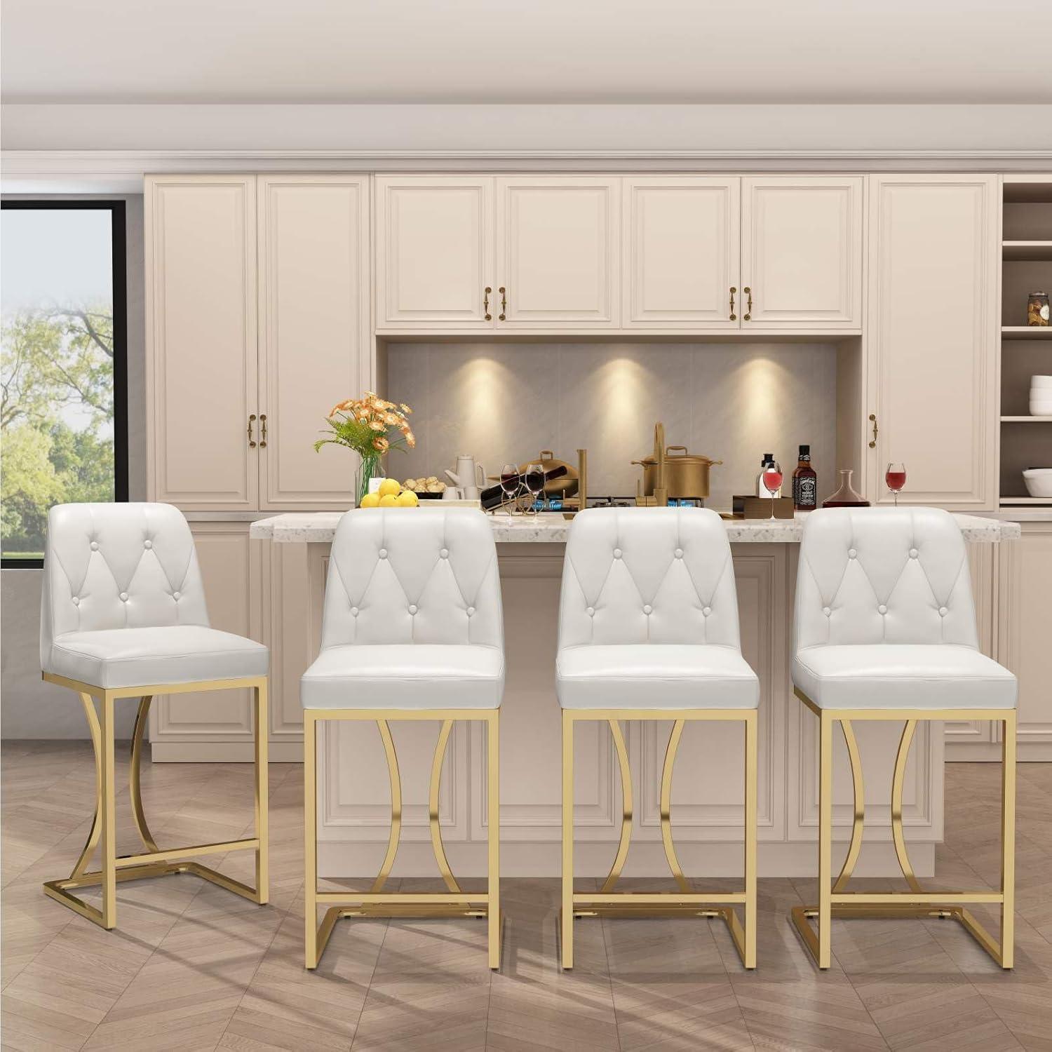 Mercer41 24" Counter Height Bar Stools with Back Kitchen Island Stools