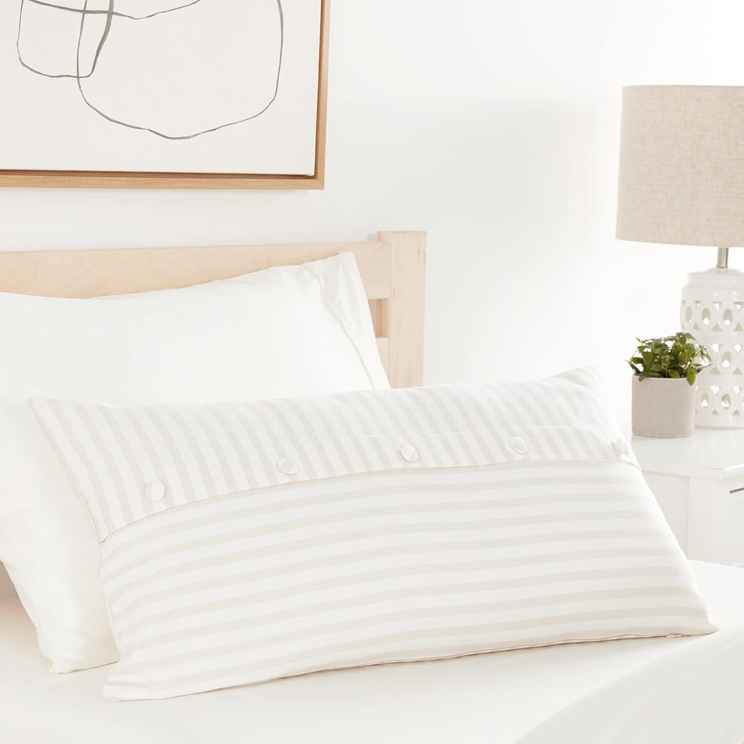 Nautica Nautica Saybrook Beige Button Throw Pillow