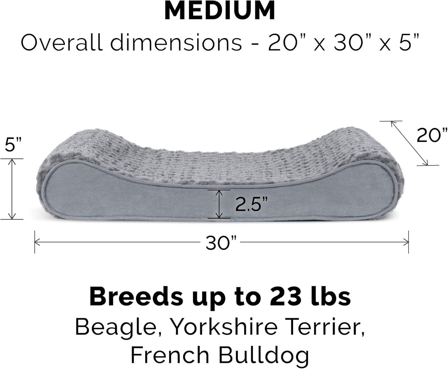 Gray Medium Orthopedic Foam Luxe Lounger Dog Bed