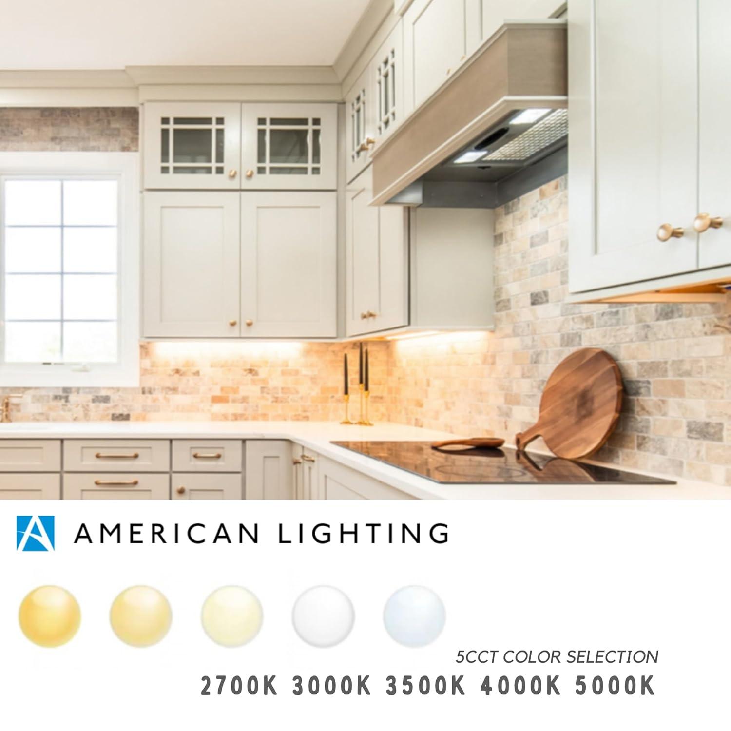 American Lighting UCR-5CCT-8-WH Undercabinet 8 in. 5CCT LED Courant, White Finish