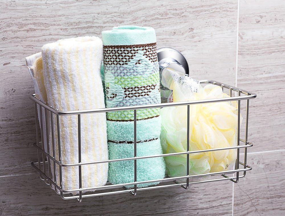 Stainless Steel Suction Mount Shower Caddy Basket