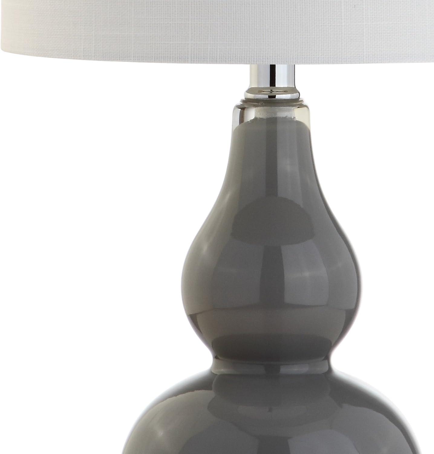 Ava Modern Mini LED Table Lamp with White Linen Shade