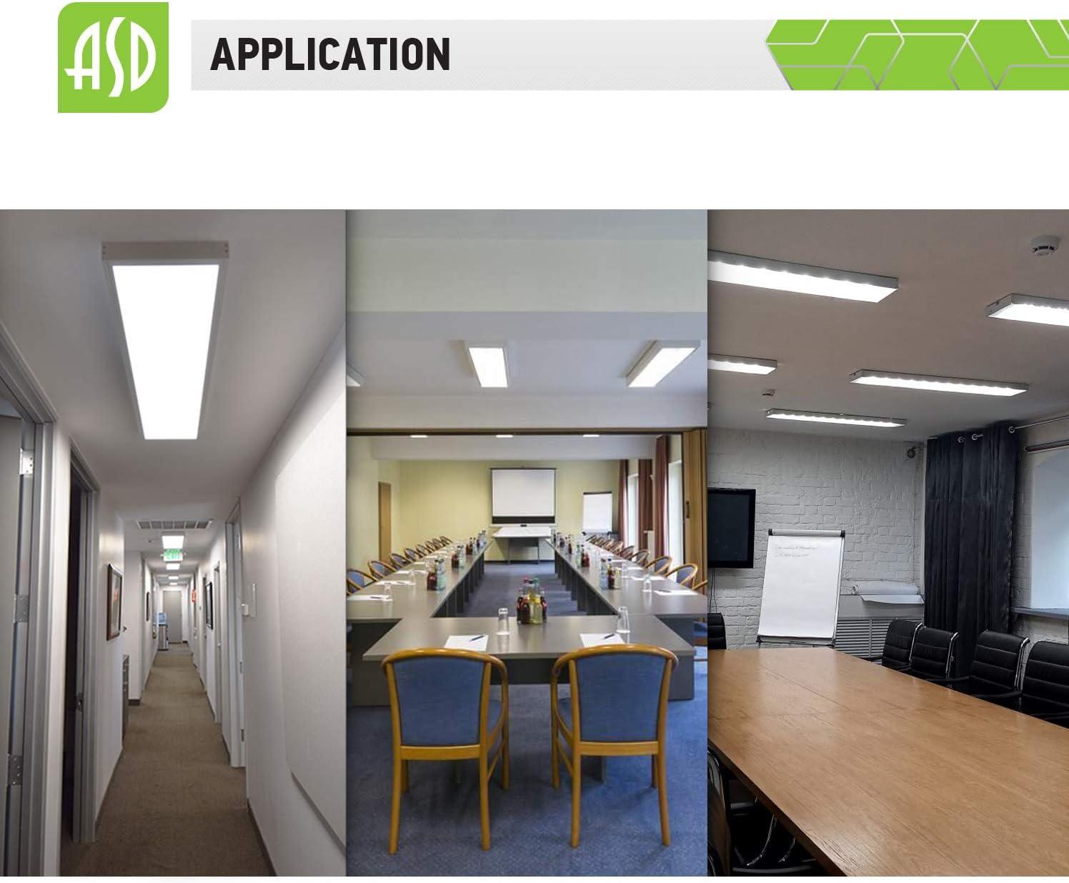 ASD 1x4 Surface Mount Frame for LED Flat Panel Light - Aluminum Surface Mounting Bracket Kit for Drop Ceiling - Low Profile Back-Lit Panels Mount Kit, White