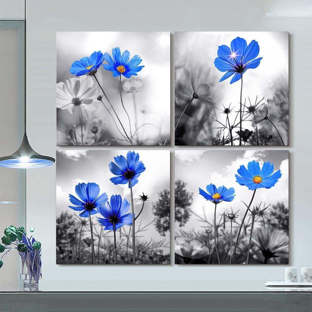 Blue Abstract Canvas Wall Art For Living Room Bedroom Wall Decor Office Pictures Watercolor Wall Paintings Bathroom Home Decoration Posters Prints Artwork 12'' X 16'' 3 Piece Set