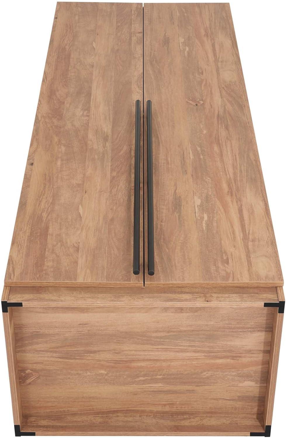 Manhattan Comfort Set of 2 Lee 2 Door and 2 Drawer Wardrobe Closets Golden Brown: Modern MDF, Metal Hardware, 8 Shelves