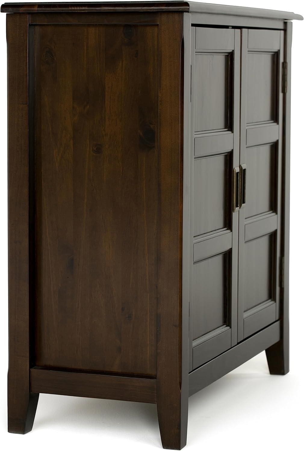 Burlington SOLID WOOD 30 inch Wide Transitional Low Storage Cabinet in Mahogany Brown