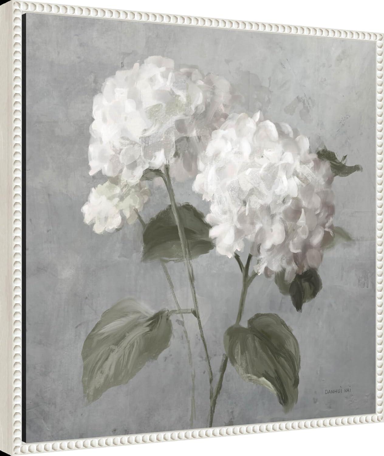 Amanti Art White Hydrangeas by Danhui Nai Framed Canvas Wall Art