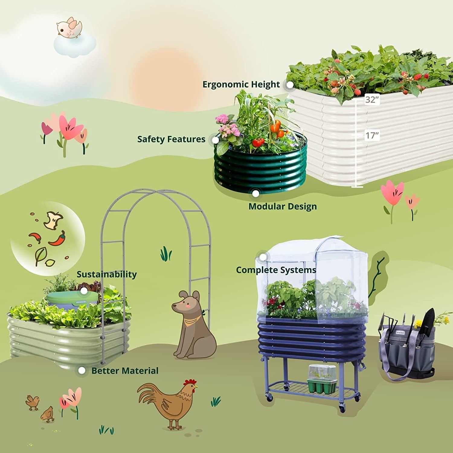 Cascading Metal Outdoor Raised Garden Bed