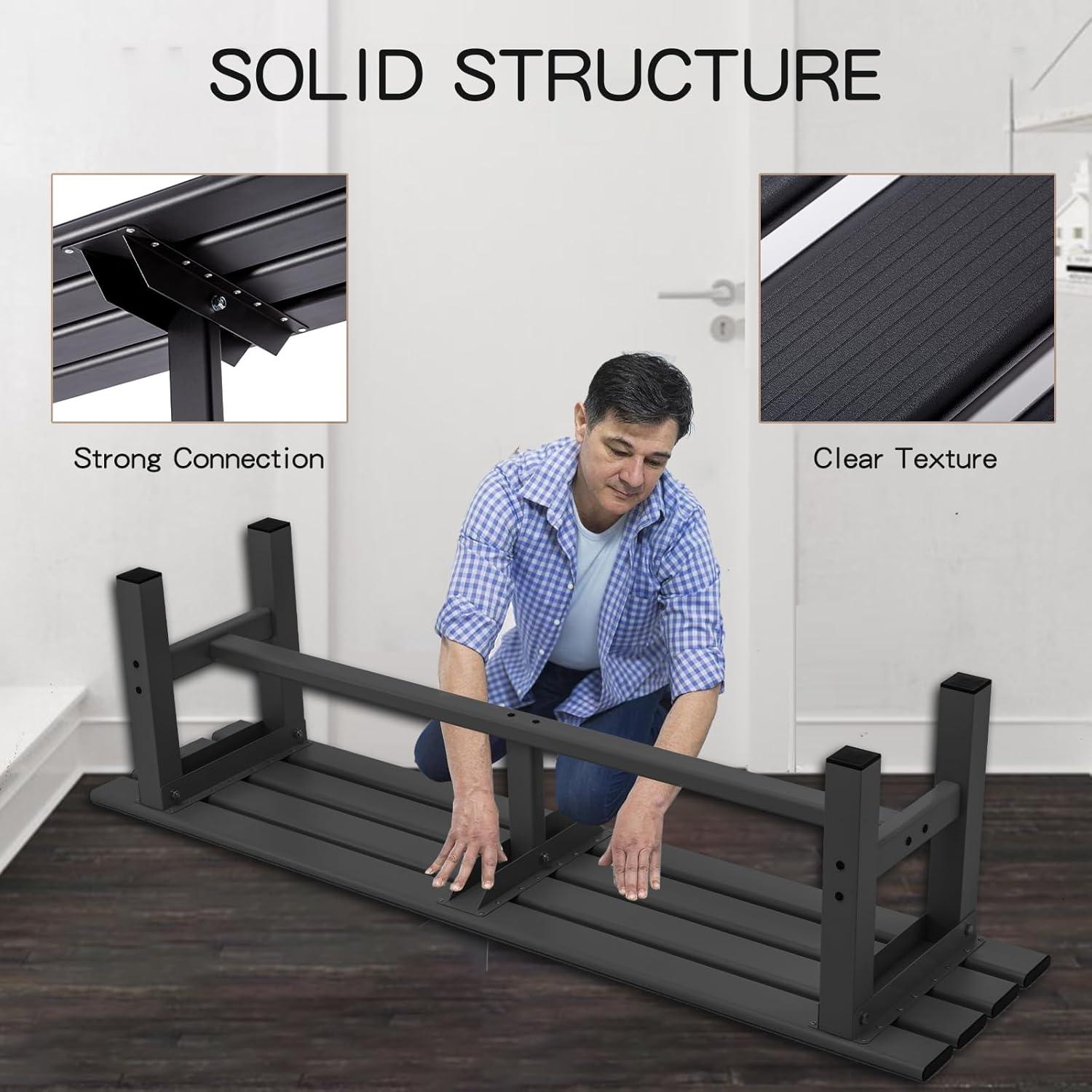 TECSPACE Aluminum Outdoor Patio Bench Black,59.1 x 14.2X 15.7 inches,Integrated Type Without Installation,Light Weight High Load-Bearing,Outdoor Bench for Park Garden,Patio and Lounge