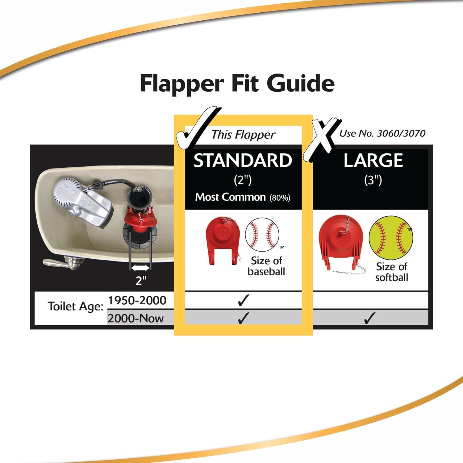 1 pc Korky Flapper and Chain Red Rubber For Universal