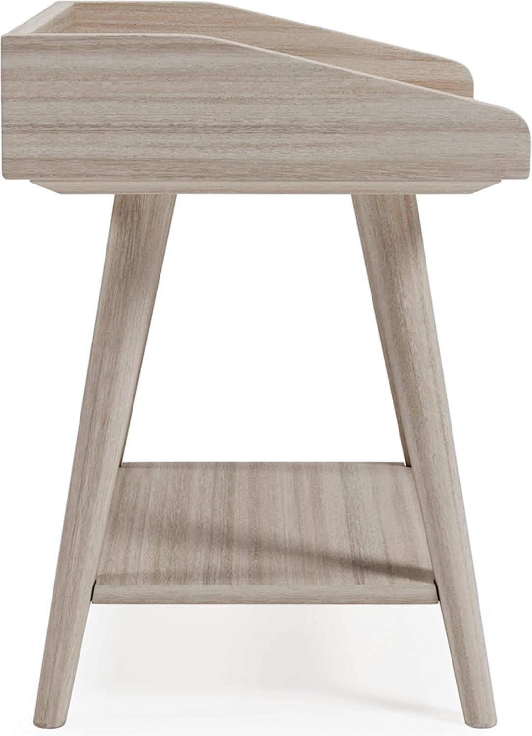 Blariden Transitional Beige Wood Accent Table with USB Chargers
