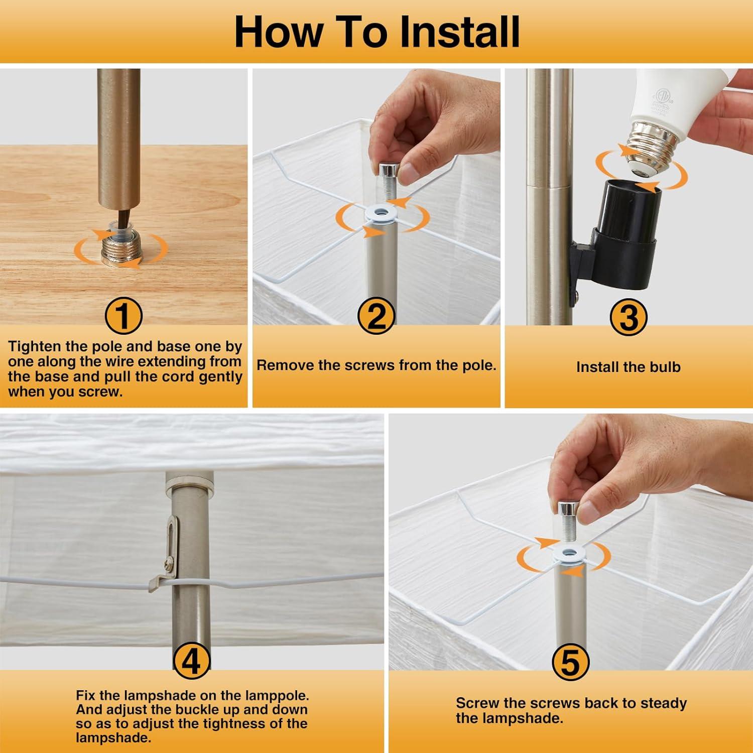 65"Floor Lamp for Living Room,3 Way Dimmable,Corner for Bedroom, Office& Living Room(Bulbs Included)