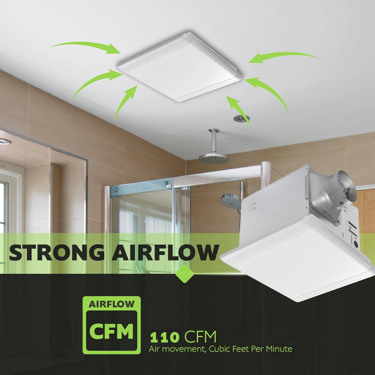 White Modern Ceiling Mount Quiet Bathroom Exhaust Fan