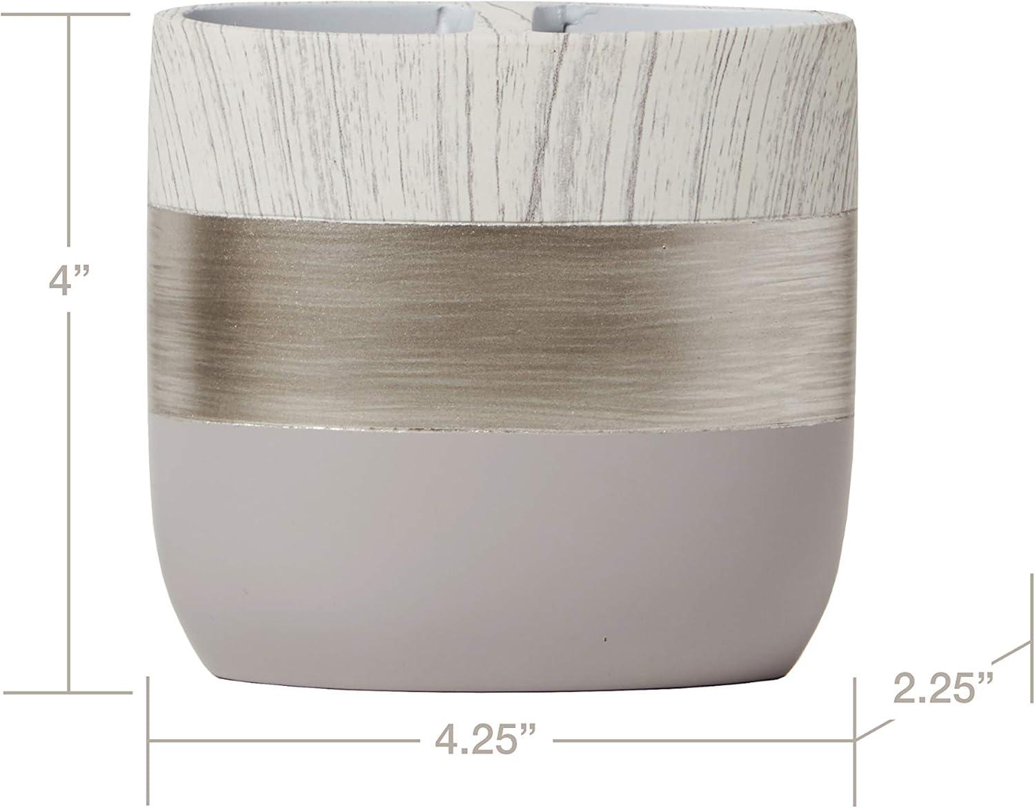 Liselotte Toothbrush Holder Silver/Gray - SKL Home: Elegant Natural Stone & Resin Design for Bathroom