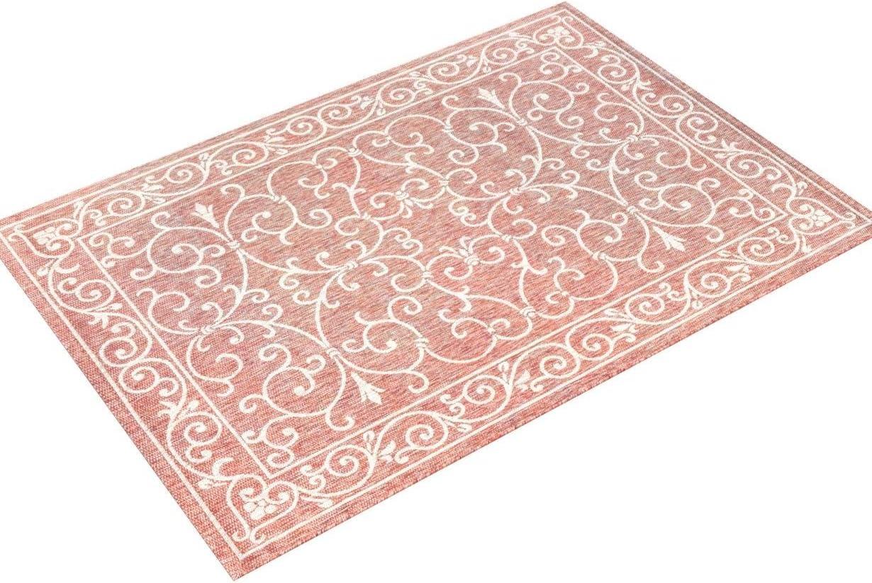 Charleston Vintage Filigree Textured Weave Indoor/Outdoor Area Rug  - JONATHAN Y