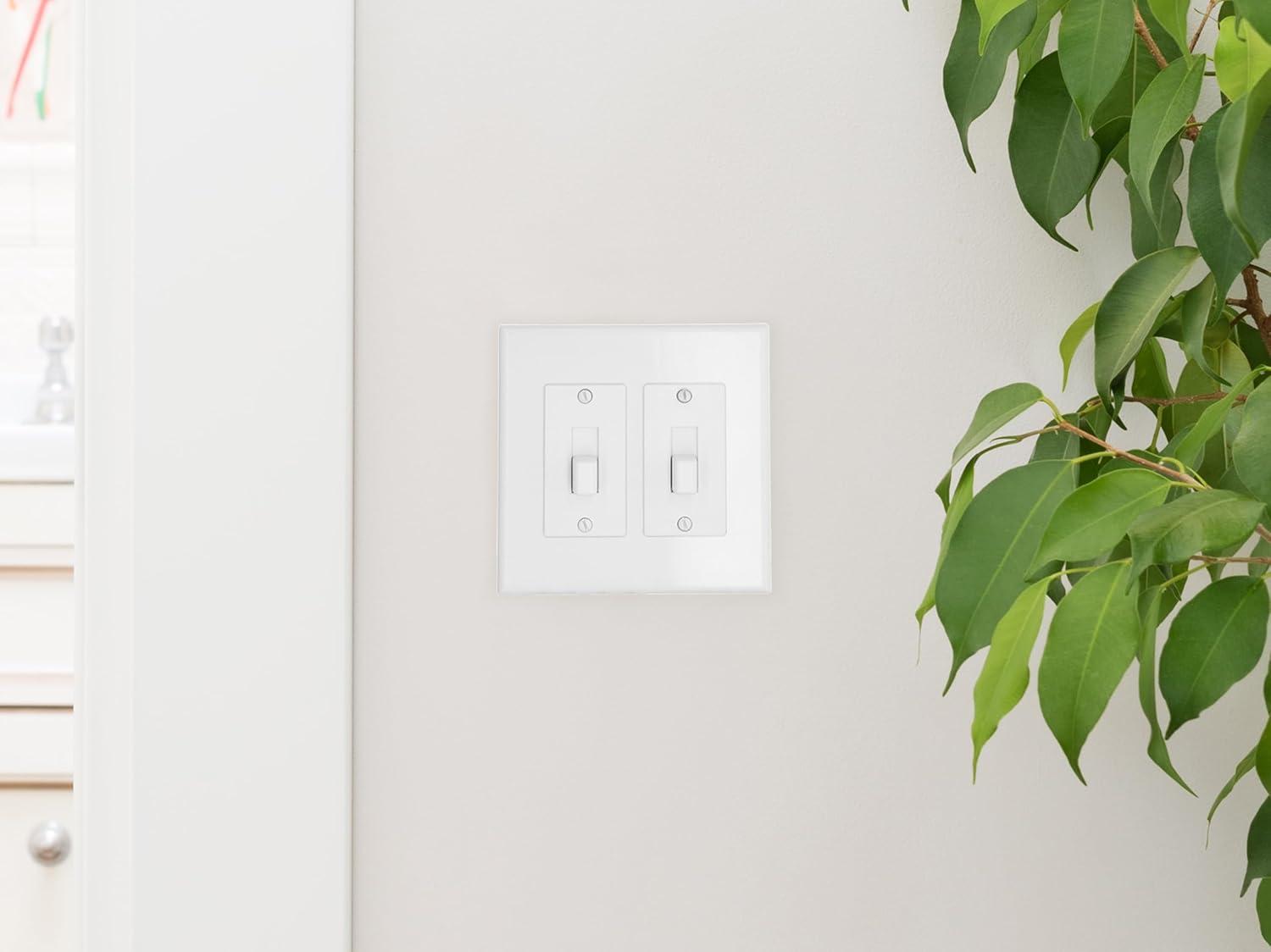 Revive White Smooth 2-Gang Wall Plate Cover