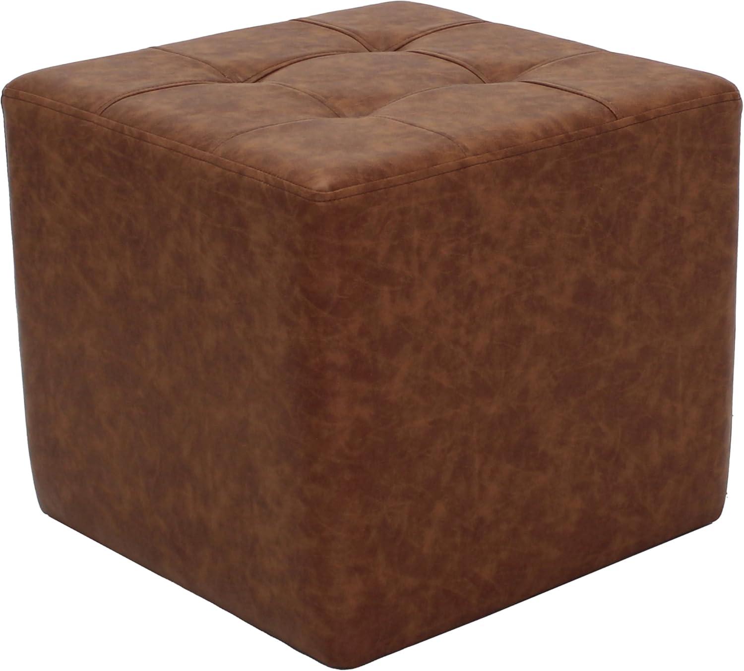 Factory Direct Partners Distressed Tufted Square Ottoman