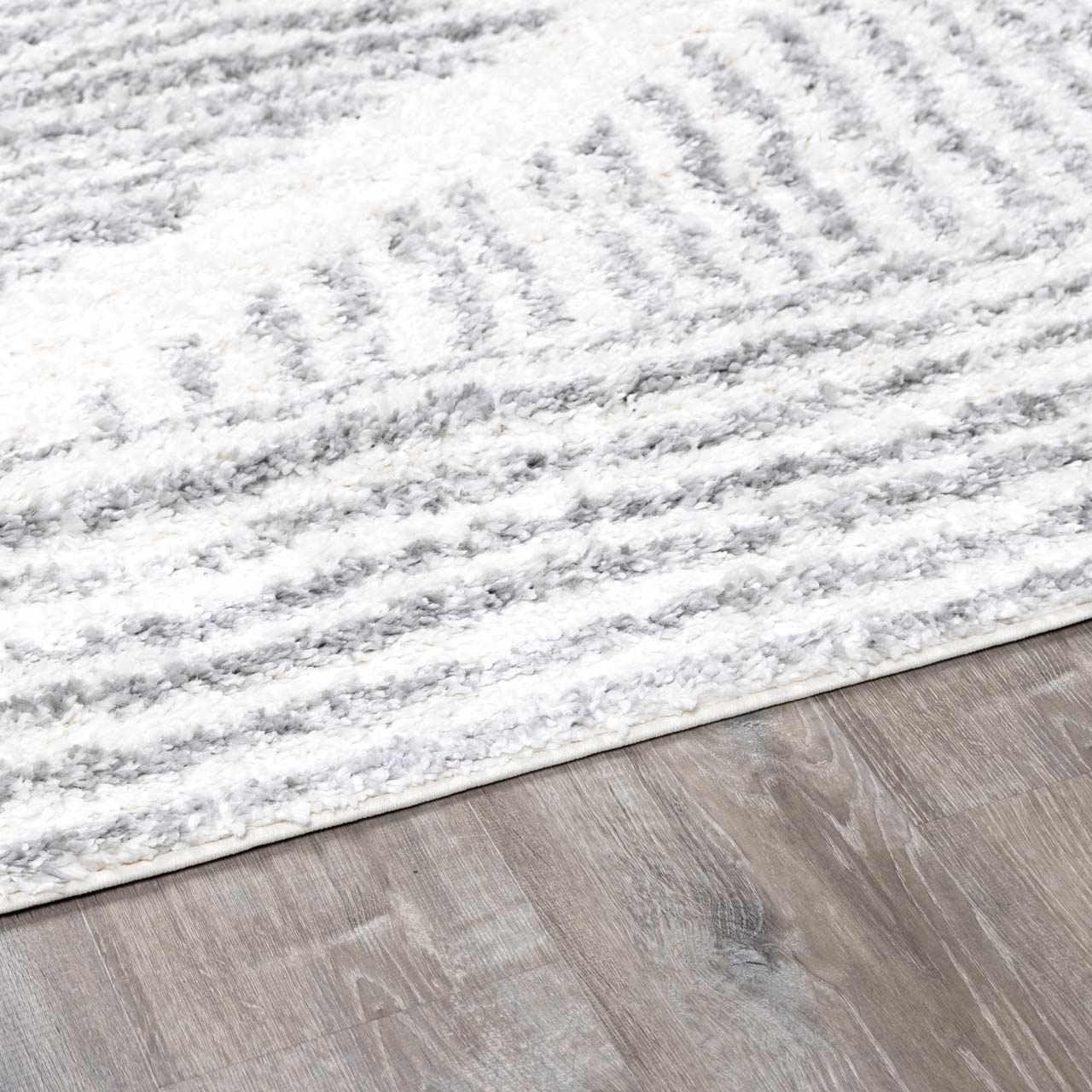 Gala Southwestern Shaggy Plush Grey/Beige/Cream Area Rug
