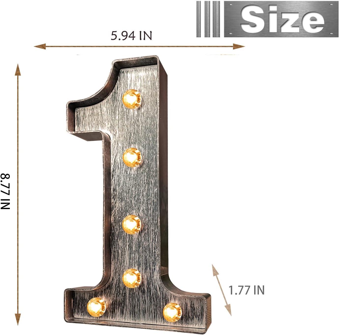 Brushed silver gray LED letters Lights Light Up letters Sign for Night Light Wedding/Birthday Party Battery Powered Christmas Lamp Home Bar Decoration -&