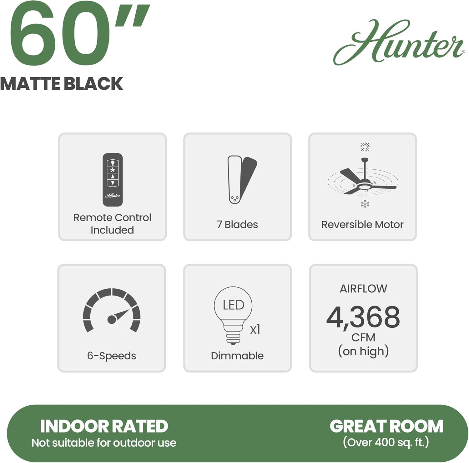 60" Phenomenon 7 - Blade Smart Standard Ceiling Fan with Wall Control and Light Kit Included