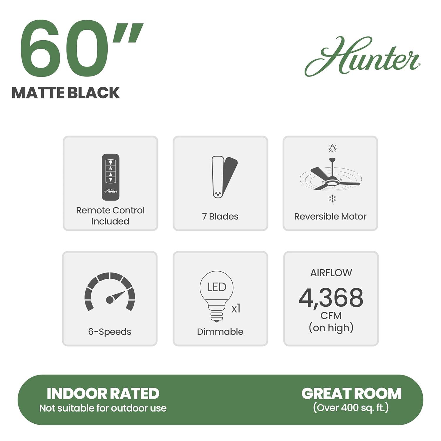 60" Phenomenon 7 - Blade Smart Standard Ceiling Fan with Wall Control and Light Kit Included
