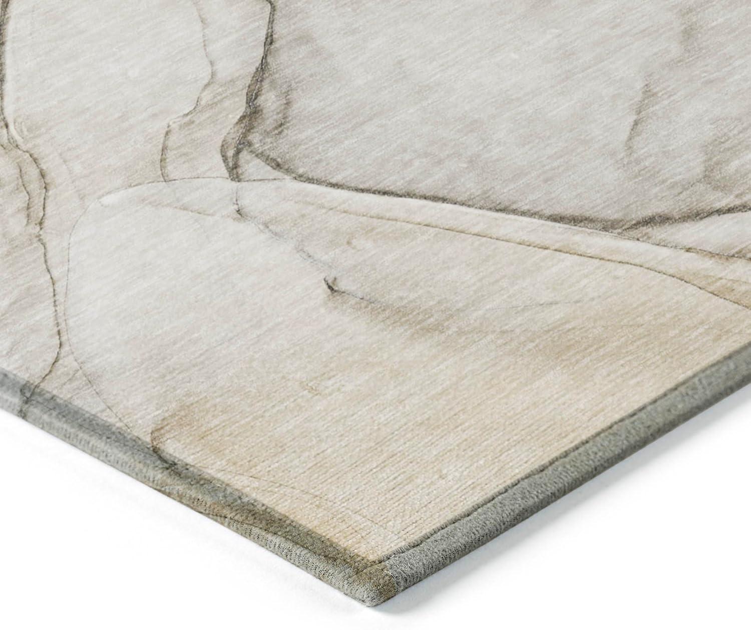 Addison Rugs Chantille ACN502BG 5 x 7 (ft) Polyester Beige Rectangular Indoor/Outdoor Stripe Machine washable Area rug