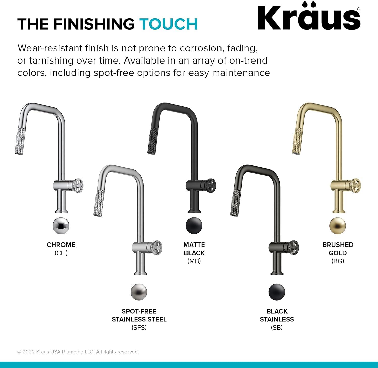 Urbix Industrial Pull-Down Single Handle Kitchen Faucet