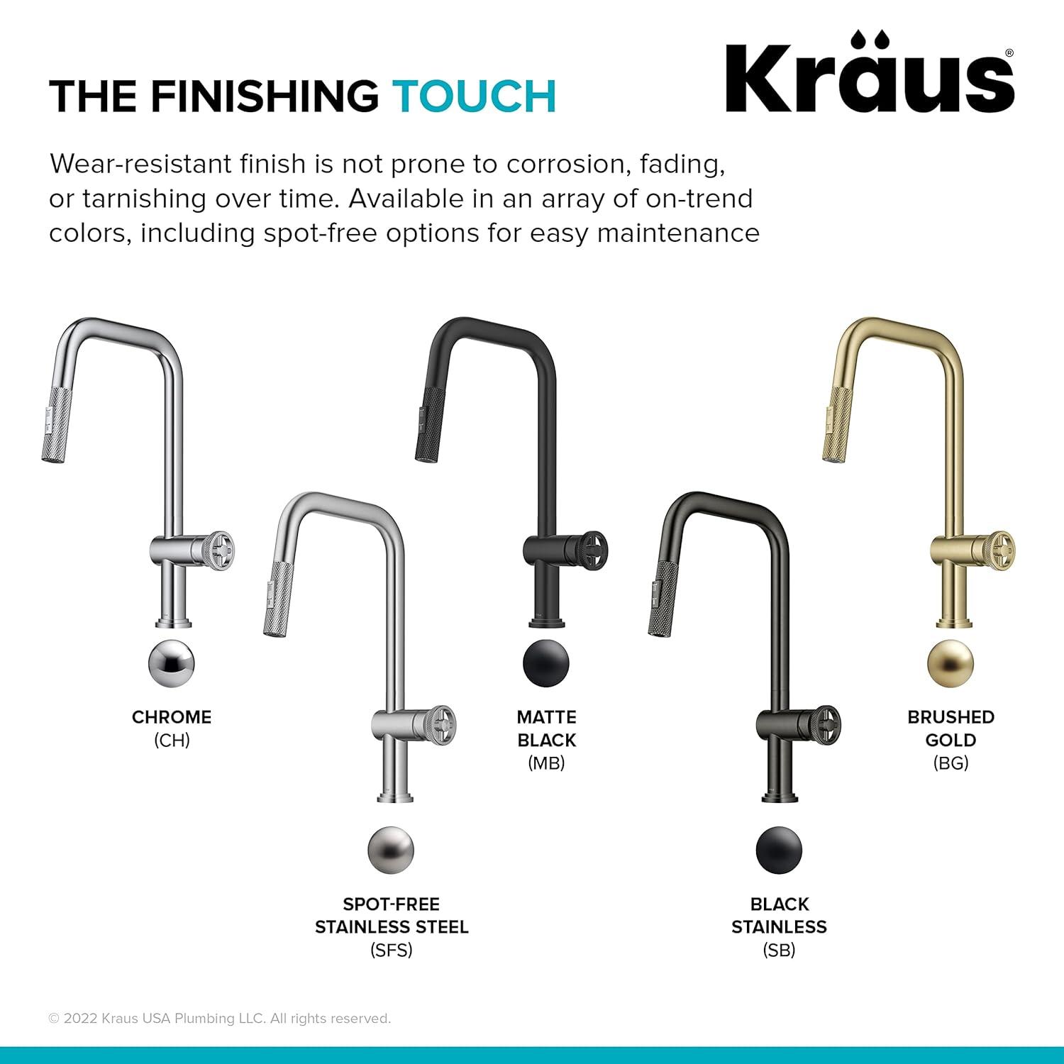 Urbix Industrial Pull-Down Single Handle Kitchen Faucet