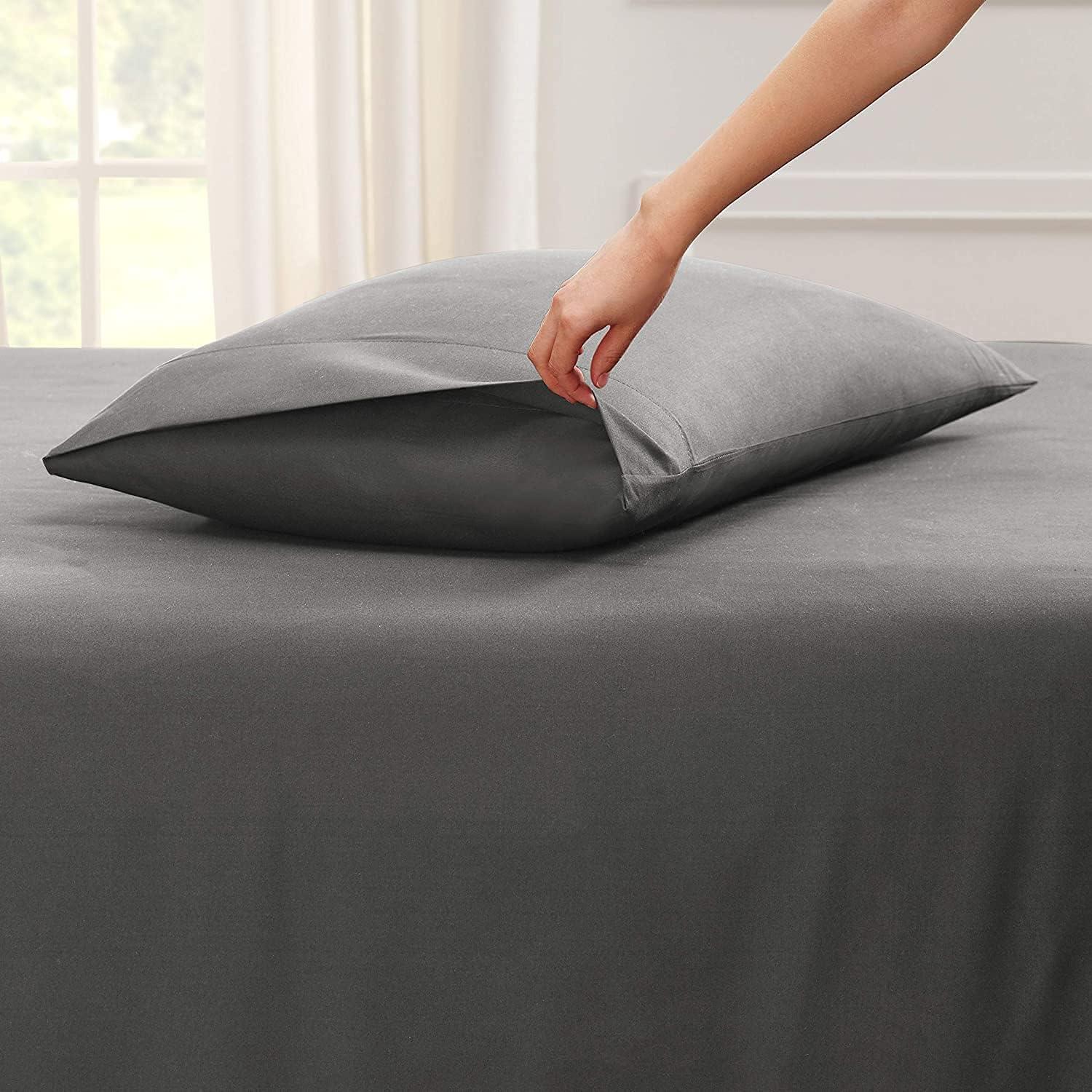 Empyrean Bedding Set of 2 Pillow Cases, King Pillowcase Premium Microfiber, King Size 20"X40" Charcoal Gray